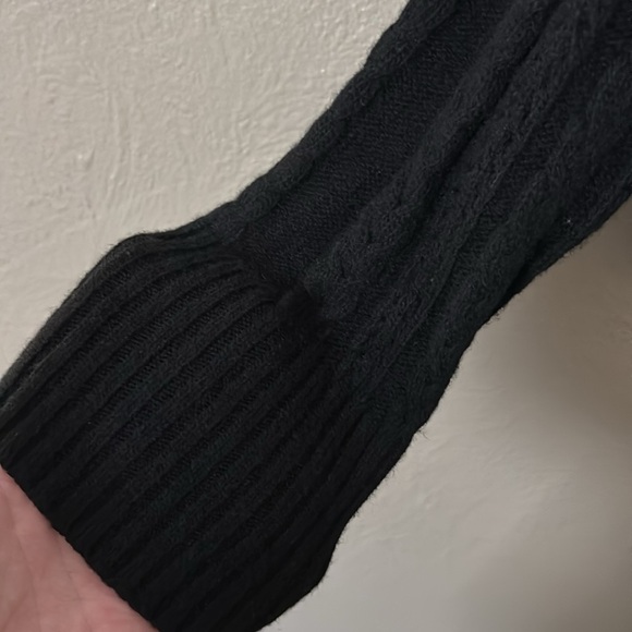 Ann Taylor Open Knit Sweater Cardigan Black Large - Picture 3 of 5